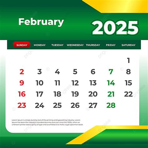 Calendário De Parede E Mesa De Fevereiro De 2025 Vetor Modelo para