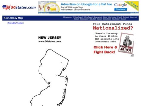 New Jersey Outline Map Organizer for 3rd - 8th Grade | Lesson Planet