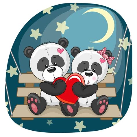 Dois pandas coração Vector Art Stock Images Depositphotos