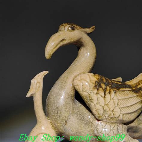 Old Chinese Song Dynasty Yue Kiln Porcelain FengShui Phoenix Bird