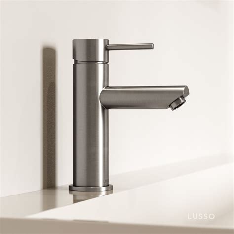 Luxe Monobloc Brushed Stainless Basin Mixer Tap Lusso