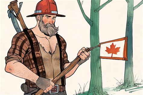 Premium Photo | Handdrawn Canadian Lumberjack with Axe Retro Illustration