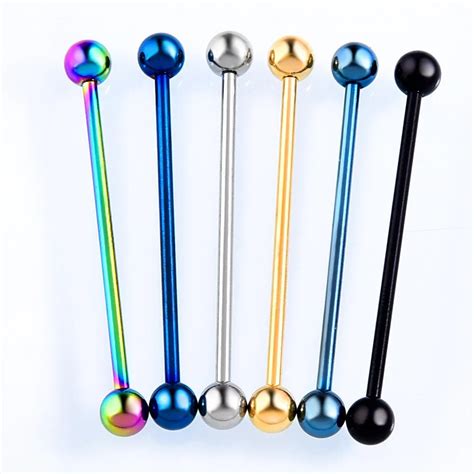 1pc Anodized Industrial Barbells Long Earring Piercing Bar Scaffold Ear