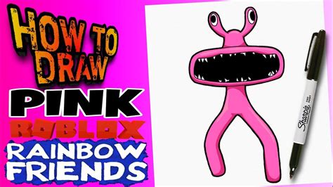 How To Draw Pink From Roblox Rainbow Friends Como Dibujar A Pink De