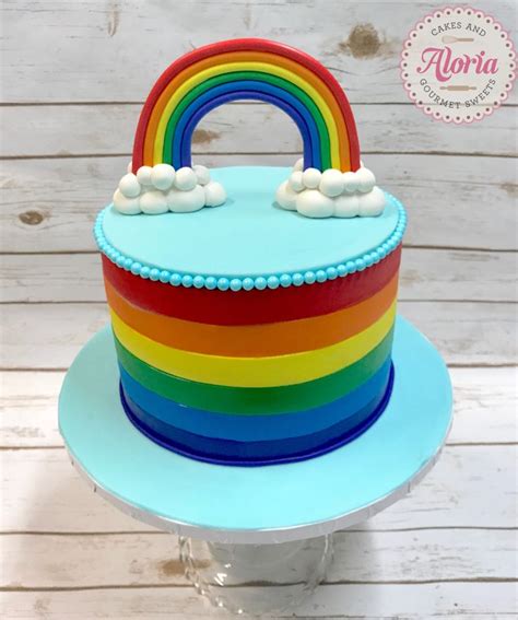 Rainbow Cake Birthday Cake Rainbow Birthday Cake Gumpaste Rainbow Fondant Cake Rainbow