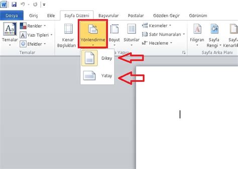 Word Sayfay Yatay Yapmak Ve Baz Sayfalar Yatay Baz Lar N Dikey