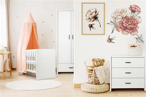 Babykamer Amelia Wit Ledikant Commode Kast 3 Delig Set 3wolkjes