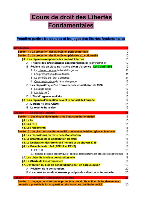 S2 Droit Des Libertés Fondamentales Cours De Droit Des Libertés