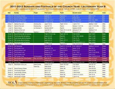 Year B Liturgical Calendar Month Calendar Printable