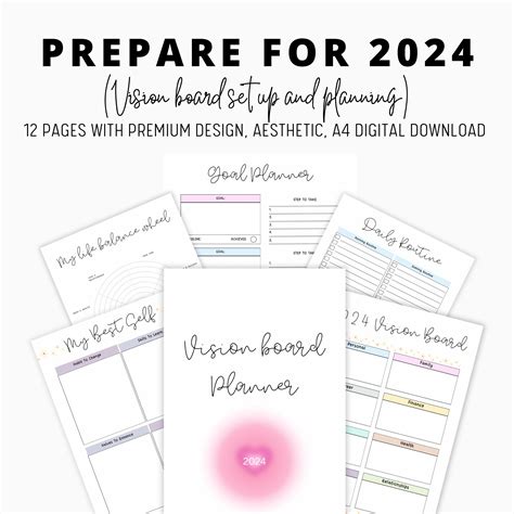 2024 Goals Printable Vision Board 2024 Dream Life Plans Life Reset