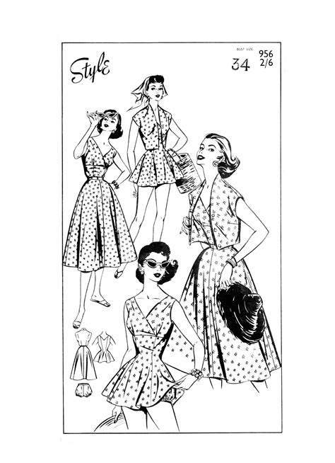 1950s Skirt Sunsuit And Bolero Sewing Pattern Bust 34 Etsy