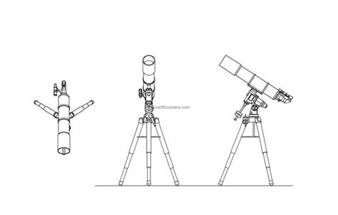 Telescope Plan Elevations Free Cad Drawings In Telescope