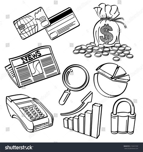 Financial Business Icon Set Stock Vector Royalty Free 216441559