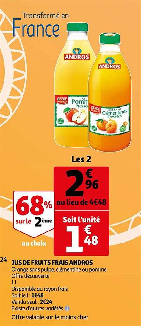 Promo Jus De Fruits Frais Andros Chez Auchan Icatalogue Fr