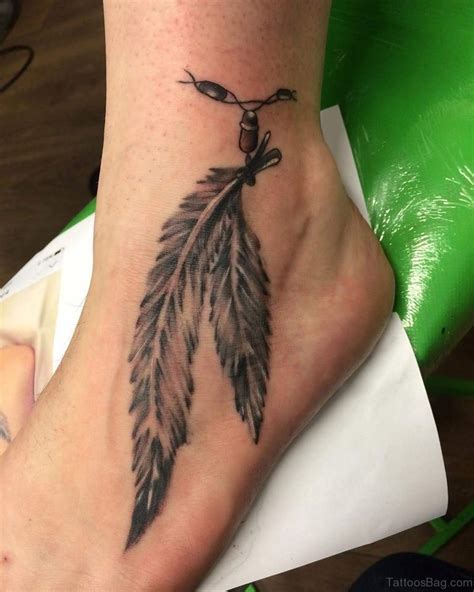 80 Cute Feather Tattoos On Ankle