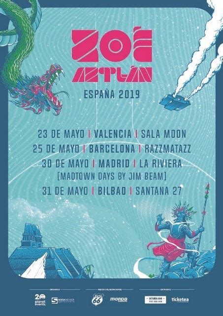 ZoÉ En Concierto 2305 Valencia 255 Barcelona 305 Madrid 315