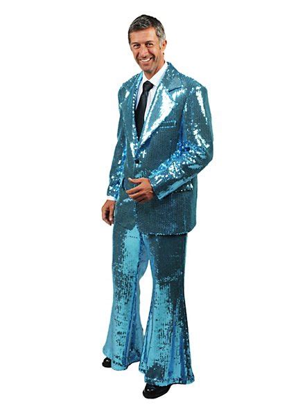 Pop Singer Sequin Suit Turquoise Costume Io