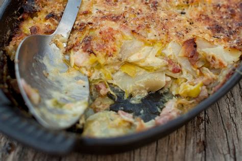 Bacon Leek And Potato Gratin Recipe Riverford