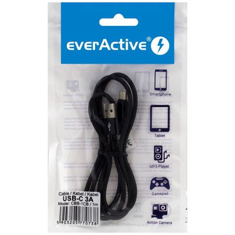 Kabel przewód pleciony USB USB C Typ C everActive ProLine