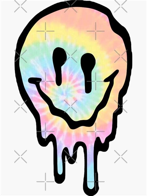 Tie Dye Drippy Smiley Face Sticker For Sale By Lolsammy910 Redbubble