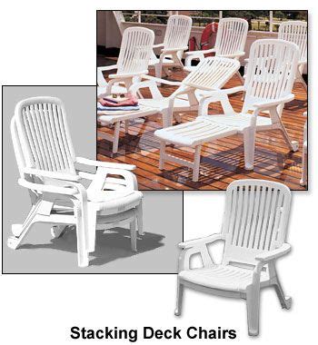 Bahia Stacking And Reclining Deck Chairs With Pull Out Footrests And