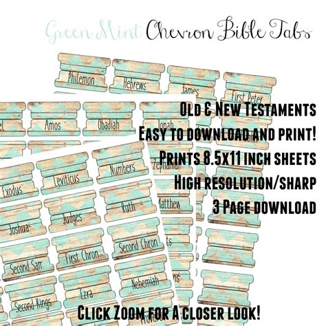 Bible Tab Placement Guide Printable