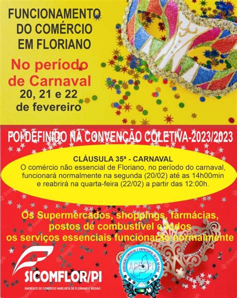 Carnaval veja como fica o funcionamento do comércio em Floriano