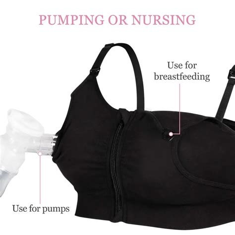 Momcozy Zipper Breast Pump Nursing Bra Hands Free Pumping Bra Suitable