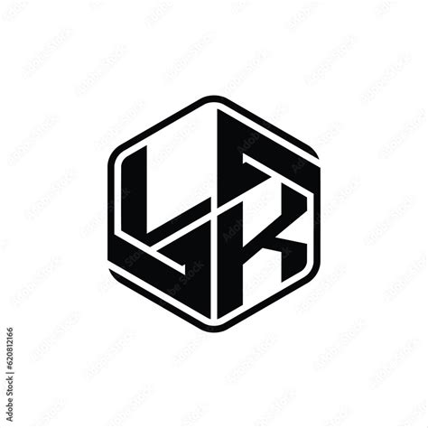 LK Logo Monogram Hexagon Shape With Ornament Abstract Isolated Outline