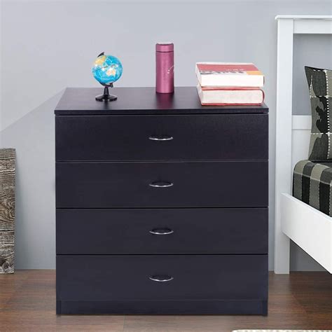 Zimtown Nightstand 4 Drawer Chestdrawerr Chest With Metal Handles