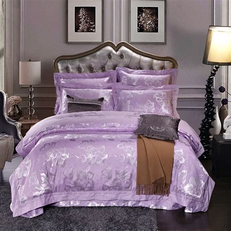 Embroidered Jacquard Bedding Sets Luxury Satin Cotton Bed Linens Duvet