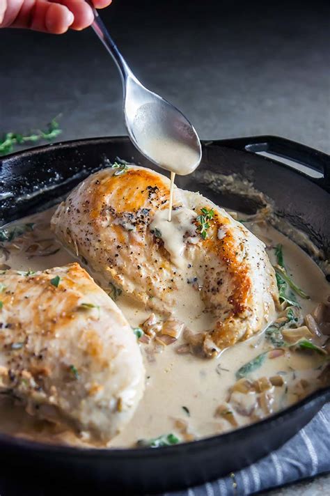 White Wine Cream Sauce Chicken And Thyme — Foraged Dish