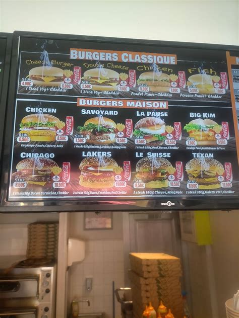 Menu Au Restaurant Burger One Lons Le Saunier