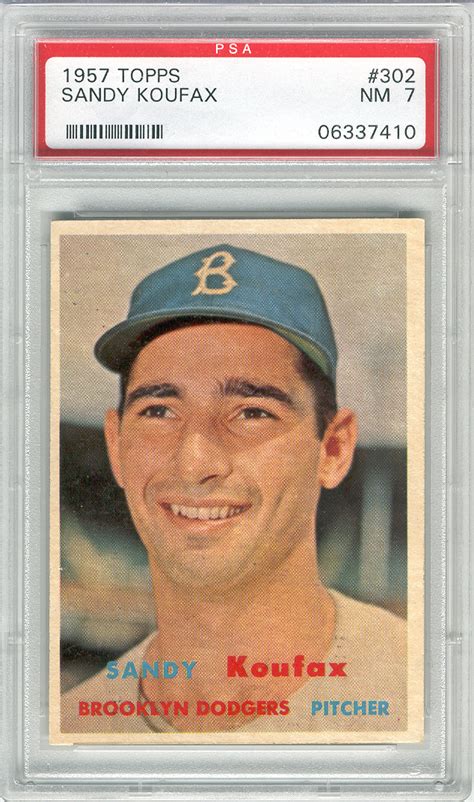 Lot Detail 1957 Topps Baseball 302 Sandy Koufax PSA NM 7