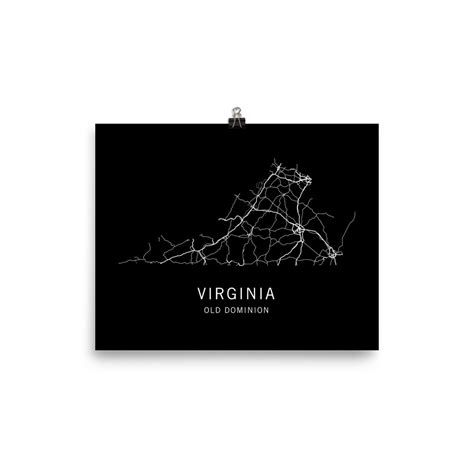 Virginia State Road Map // Art Print from Clark Street Press