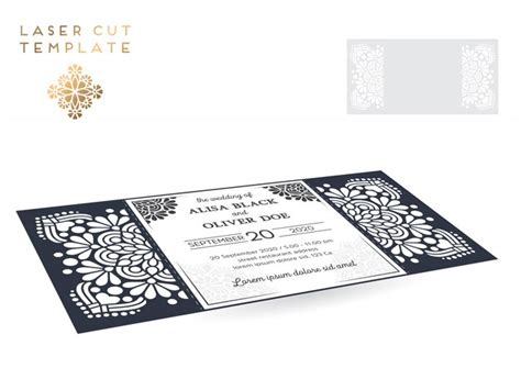 Premium Vector Vector Wedding Card Laser Cut Template