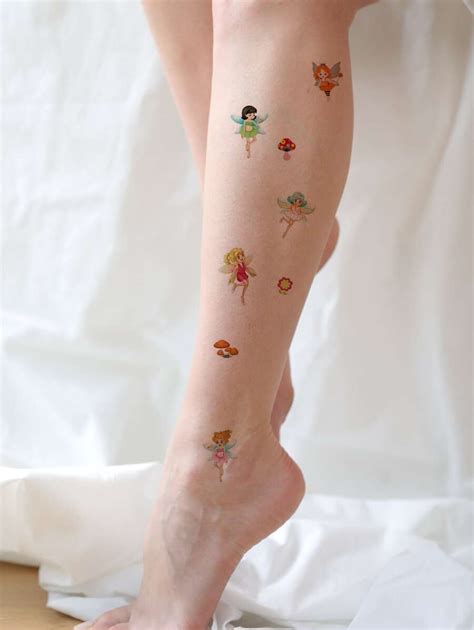 Tattoo Aufkleber Sets 10 Blatt temporäre Tattoos mit Blumenfee für