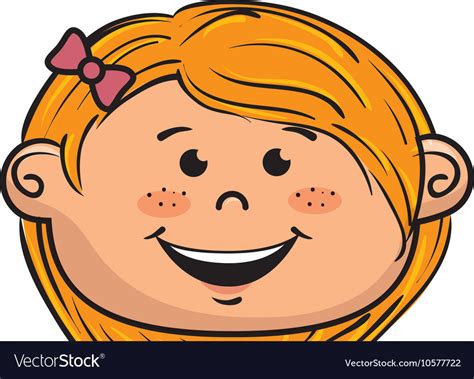 Cartoon Girl Smiling Face