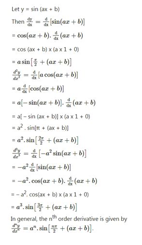 Find The Nth Derivative Of The Following Sin Ax B