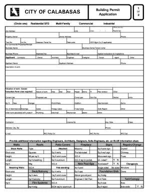 Fillable Online Calabasas Online Building Permits Form Fax Email Print