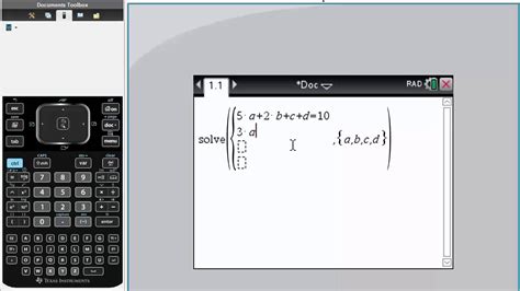 Ti Nspire Cx Cas Solve Systems Of Equations Youtube