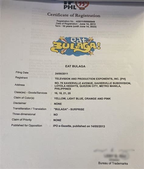 Ipo Recognized Tape As Prior Registrant Of Eat Bulaga Trademark Lawyer