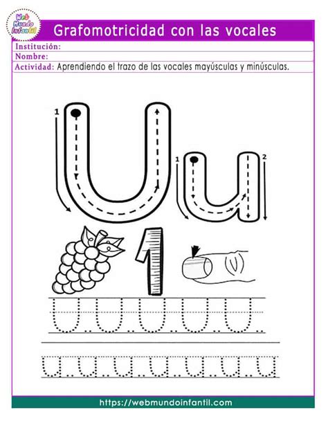 Grafomotricidad Con Las Vocales Para Imprimir En Pdf