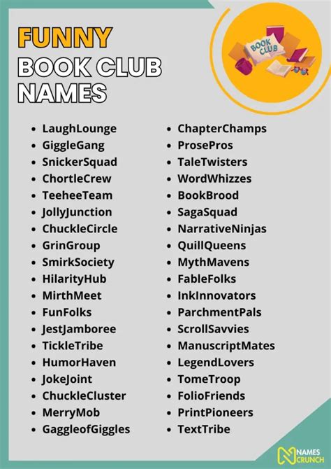 Funny Book Club Names [600 Unique Ideas] Names Crunch