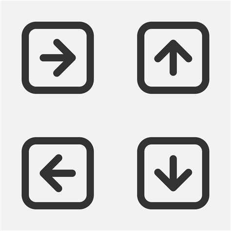 Arrow Square Icon Left Right Up Down Button Vector 28189994 Vector Art