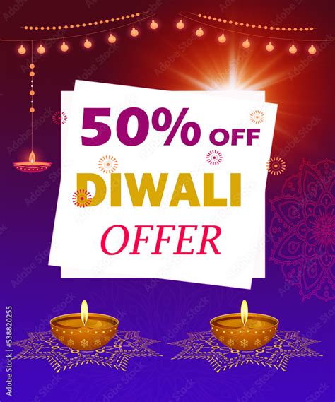 Happy Diwali Indian Festival Banner Diwali Off Poster Photo Edit