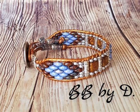 Leather Bracelet Tutorial Beaded Leather Bracelet Beaded Leather