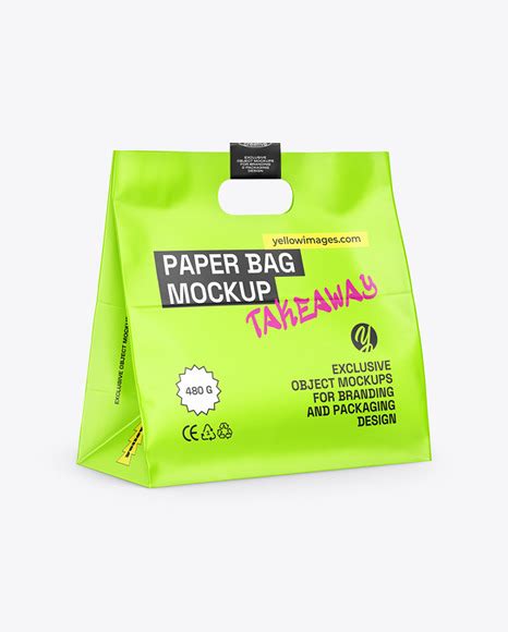 Matte Paper Takeaway Bag Mockup Free Download Images High Quality Png