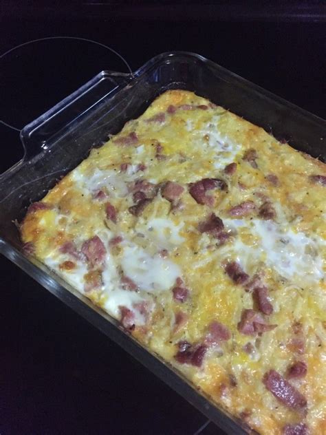 Easy Breakfast Casserole With Ham Potato And Cheese Recipe Breakfast Casserole Easy Ham