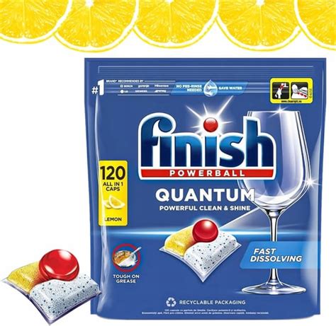 Finish Quantum All In One Kapsułki Do Zmywarki Cytrynowe CLEAN 120